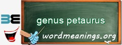 WordMeaning blackboard for genus petaurus